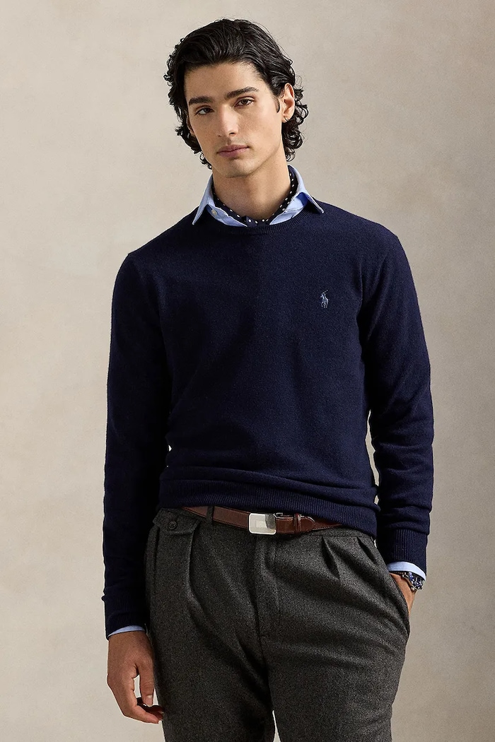 Polo Ralph Lauren Volnen pulover Polo Ralph Lauren mornarsko modra 710974148