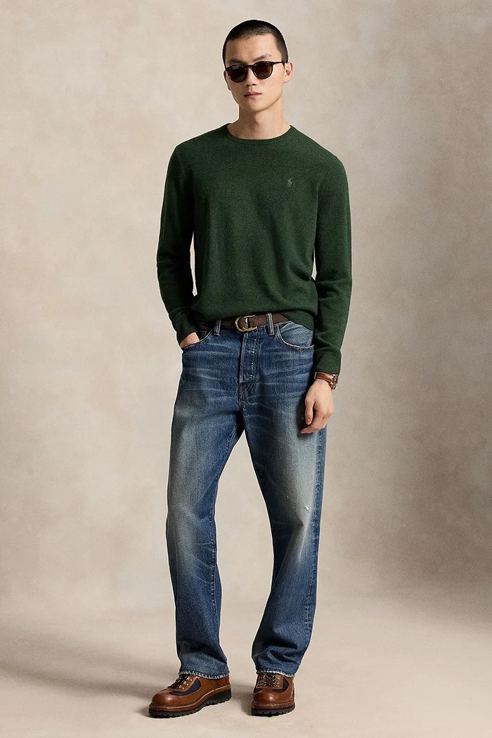 Odzież Polo Ralph Lauren Sweter męski wełniany 710974148 zielony