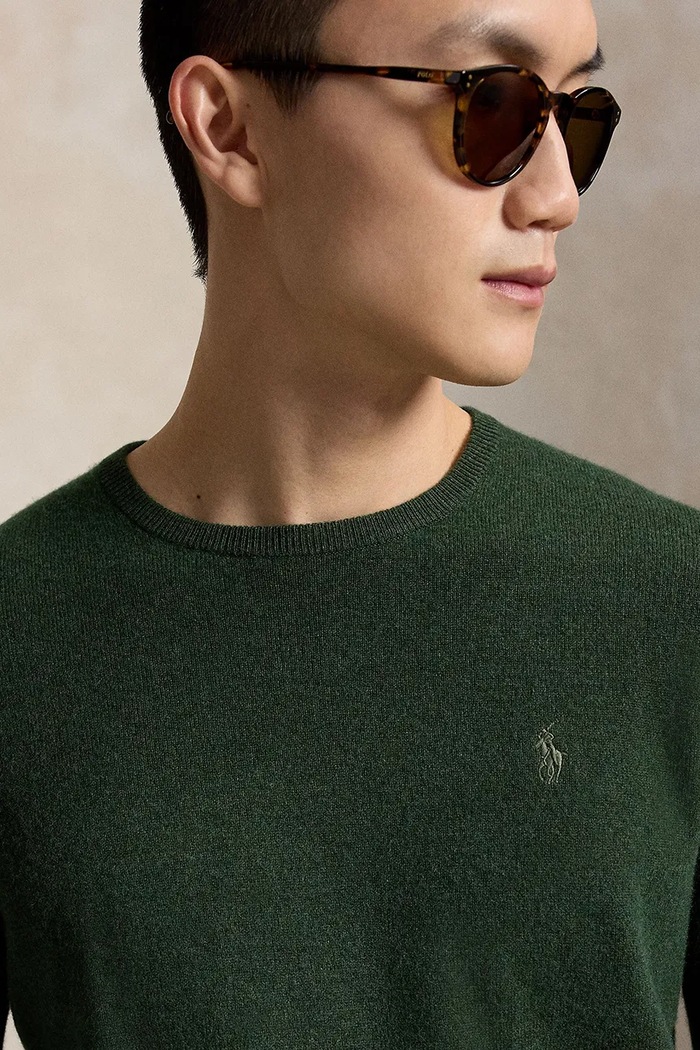 Sweter męski wełniany Polo Ralph Lauren 710974148 zielony