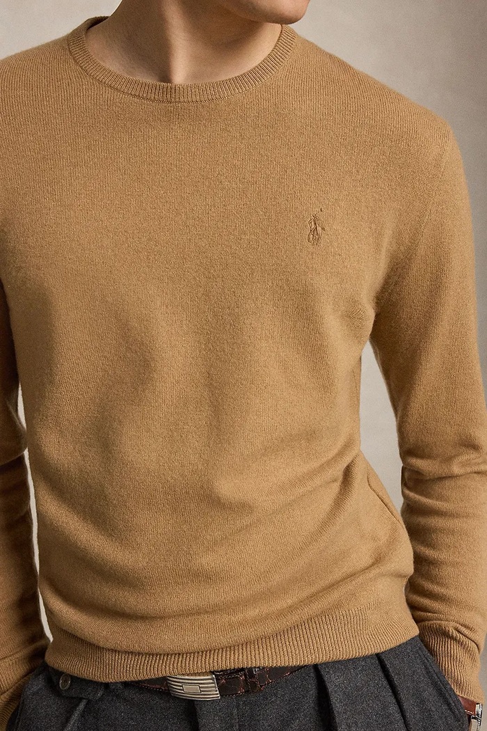Sweter męski wełniany Polo Ralph Lauren 710974148 brązowy