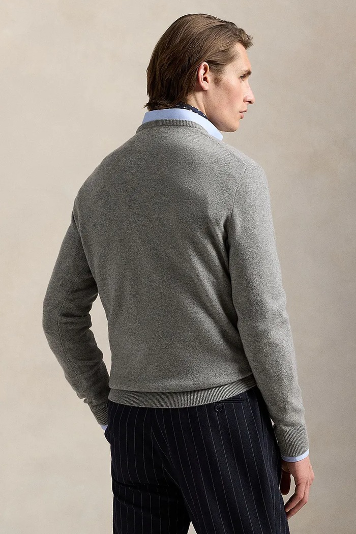 Вълнен пуловер Polo Ralph Lauren 710974148 сив AW25
