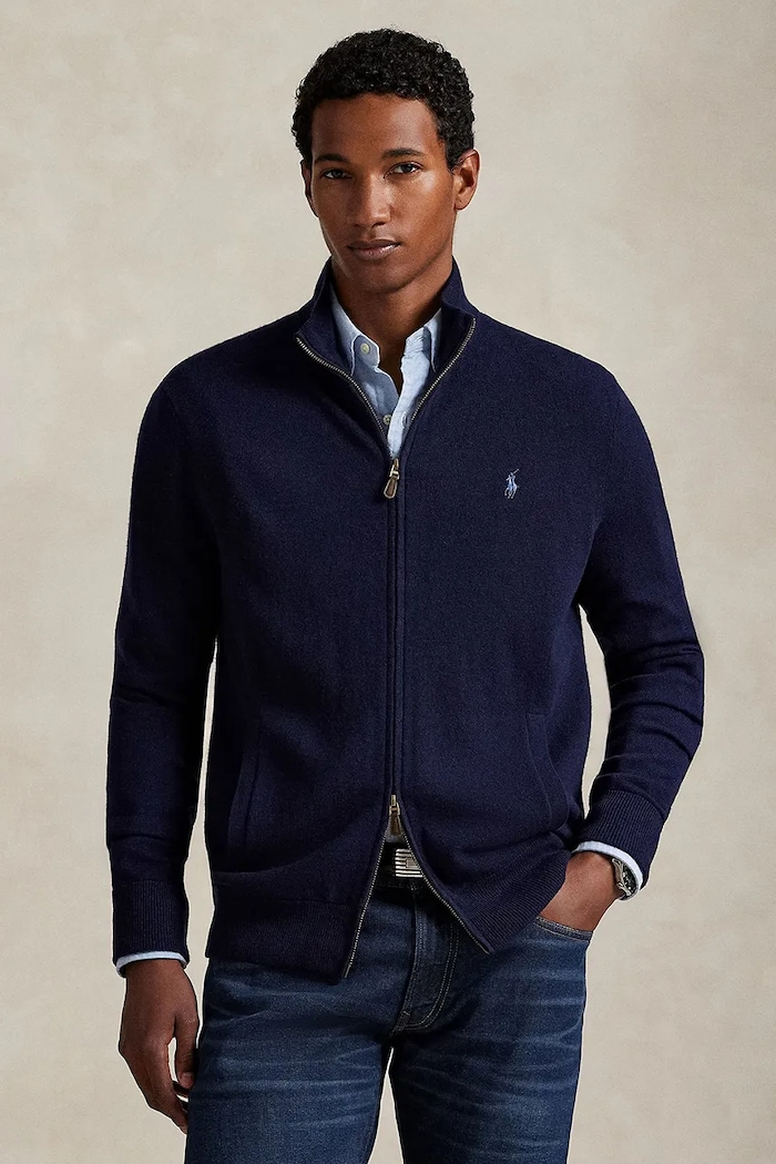 Polo Ralph Lauren kardigan wełniany wełna granatowy 710974149