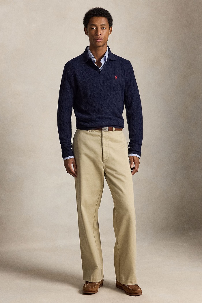 Odzież Polo Ralph Lauren Sweter męski wełniany 710974165 granatowy