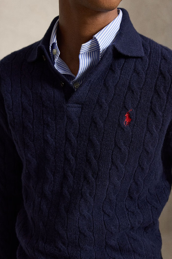 Sweter męski wełniany Polo Ralph Lauren 710974165 granatowy