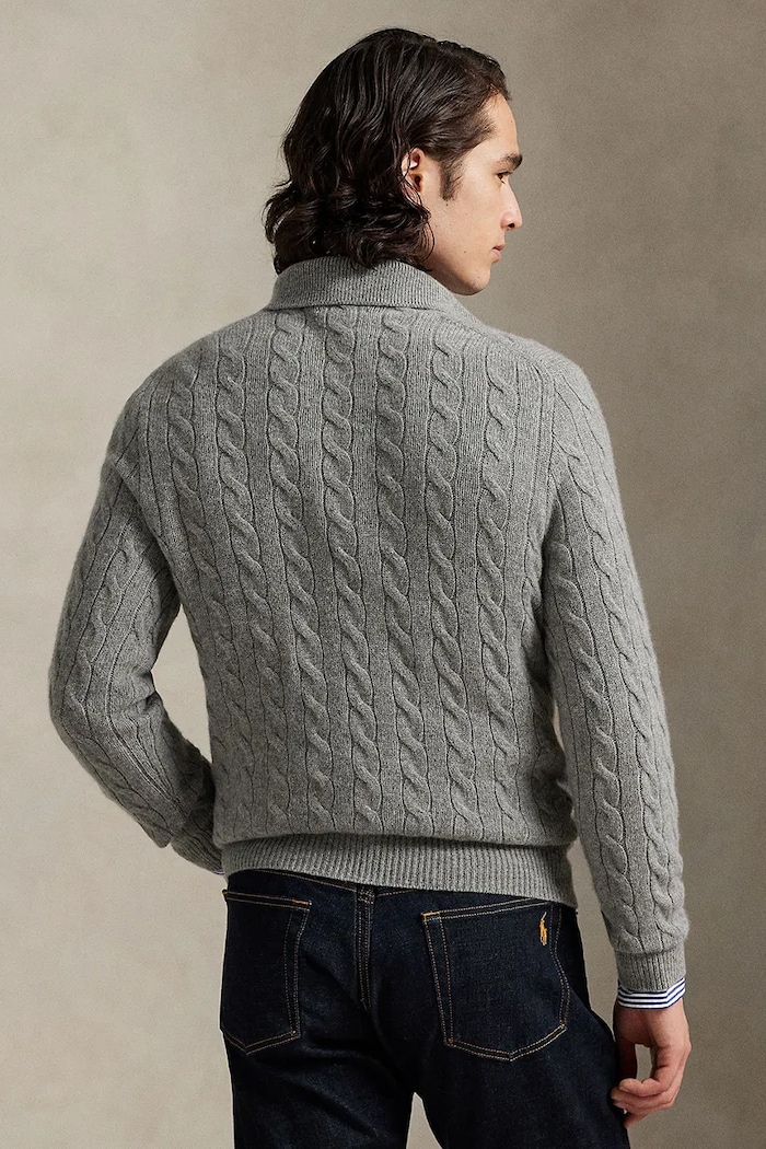 Vlnený sveter Polo Ralph Lauren 710974165 sivá AW25