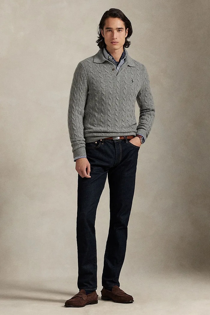 Oblečenie Vlnený sveter Polo Ralph Lauren 710974165 sivá