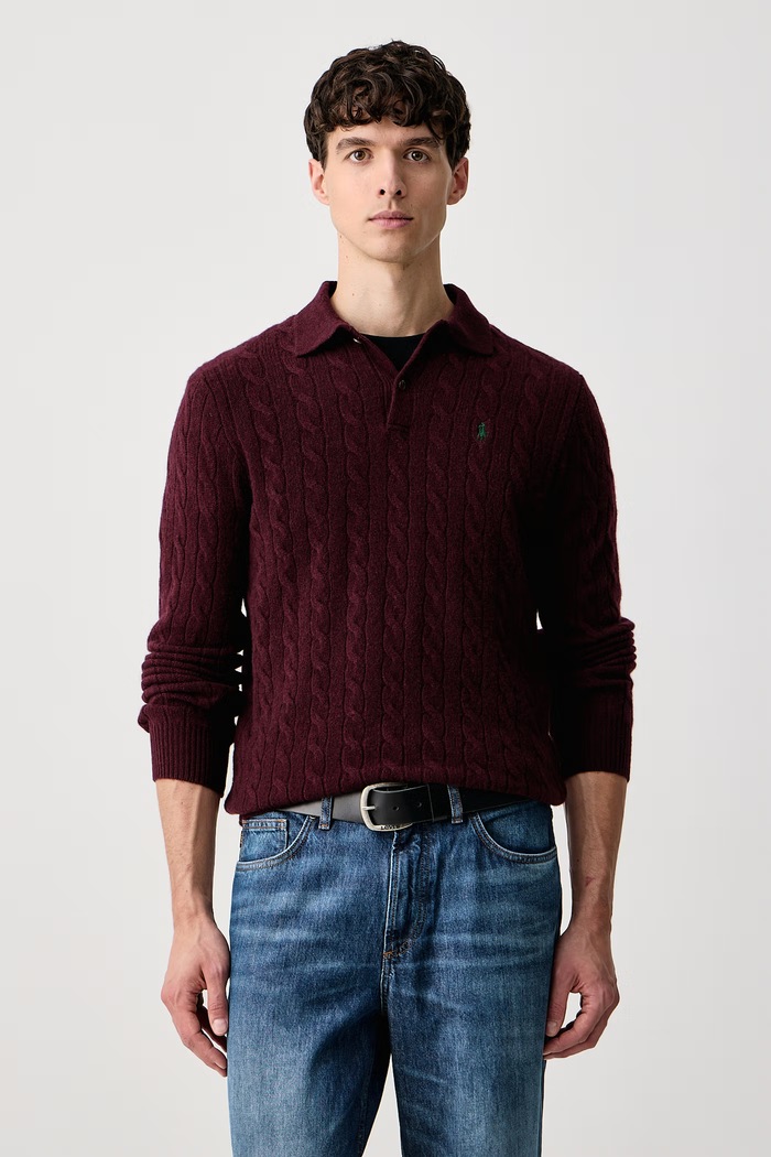 Polo Ralph Lauren Pulover za muškarce od vune bordo 710974165