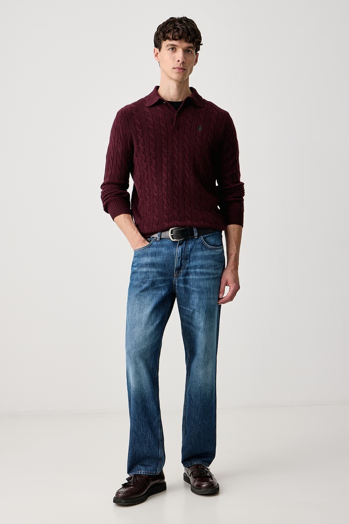 Polo Ralph Lauren Pulover za muškarce od vune 710974165 bordo AW25