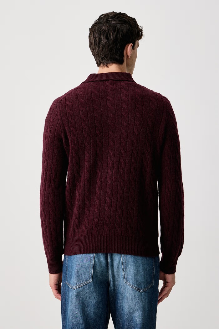 Odjeća Polo Ralph Lauren Pulover za muškarce od vune 710974165 bordo