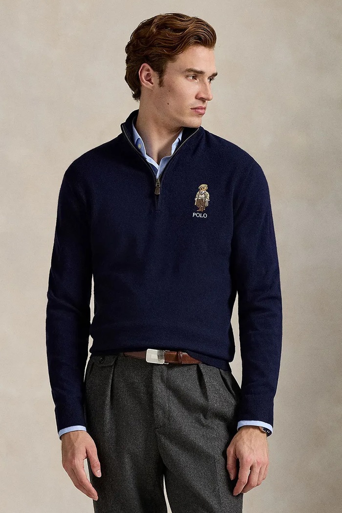 Polo Ralph Lauren Шерстяной свитер Polo Ralph Lauren тёмно-синий 710978300