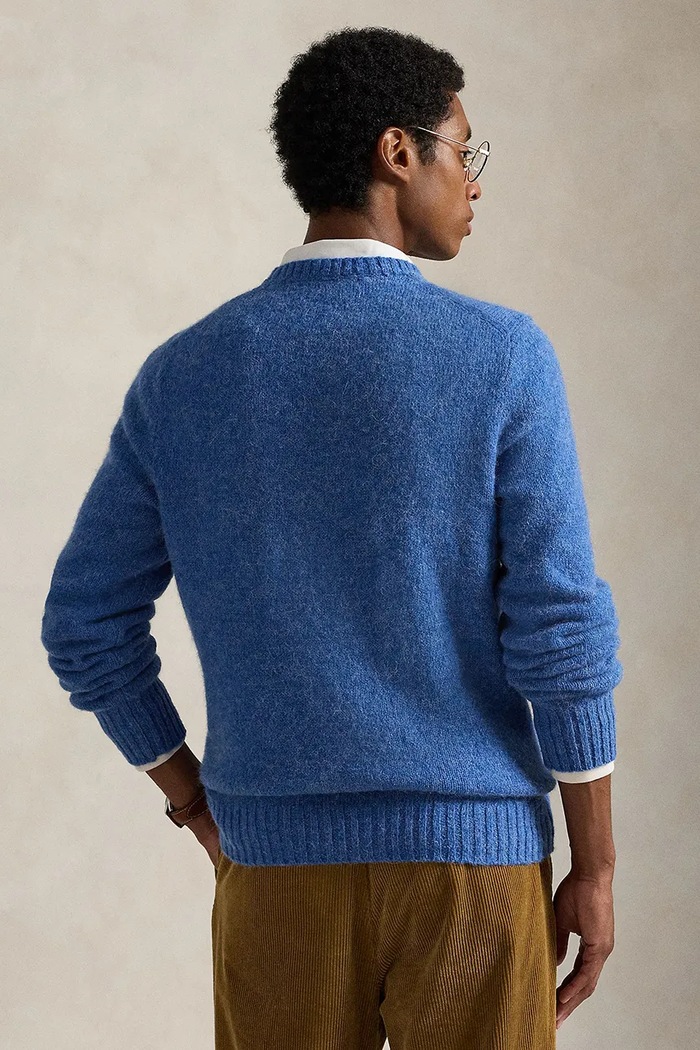 Pulover z dodatkom volne Polo Ralph Lauren 710979098 modra AW25