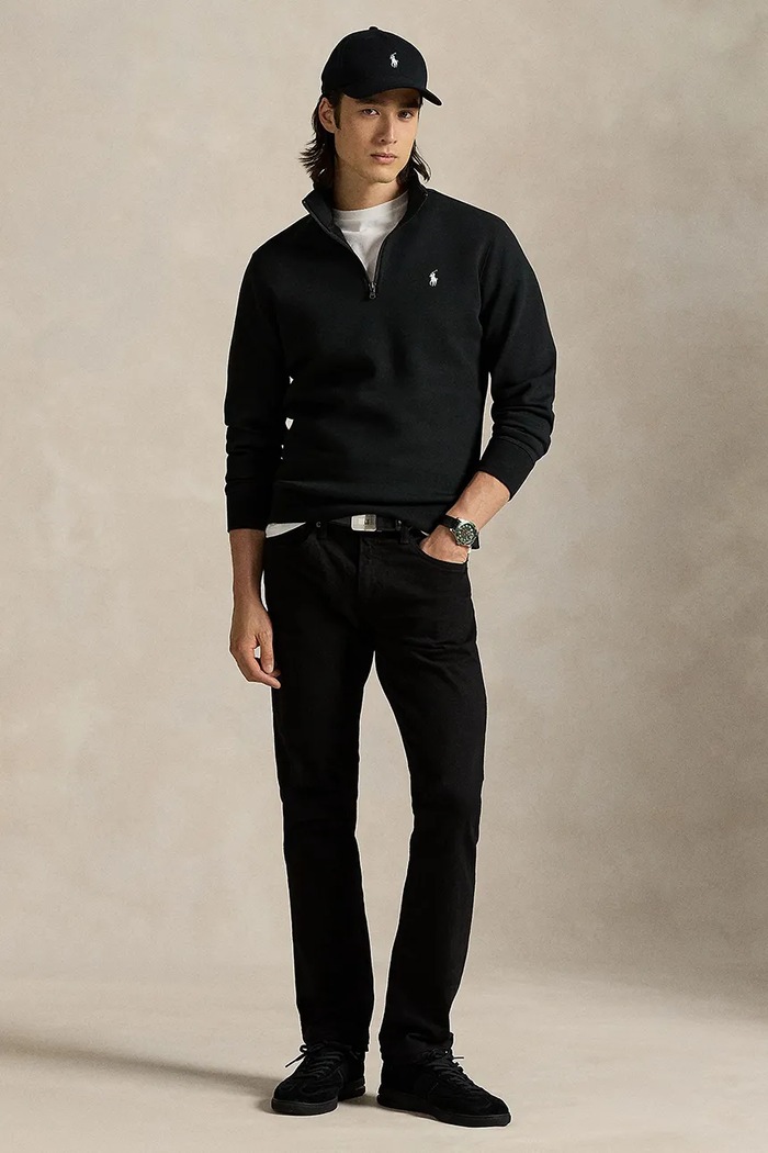 Odzież Polo Ralph Lauren sweter męski z bawełną 710P06234 czarny