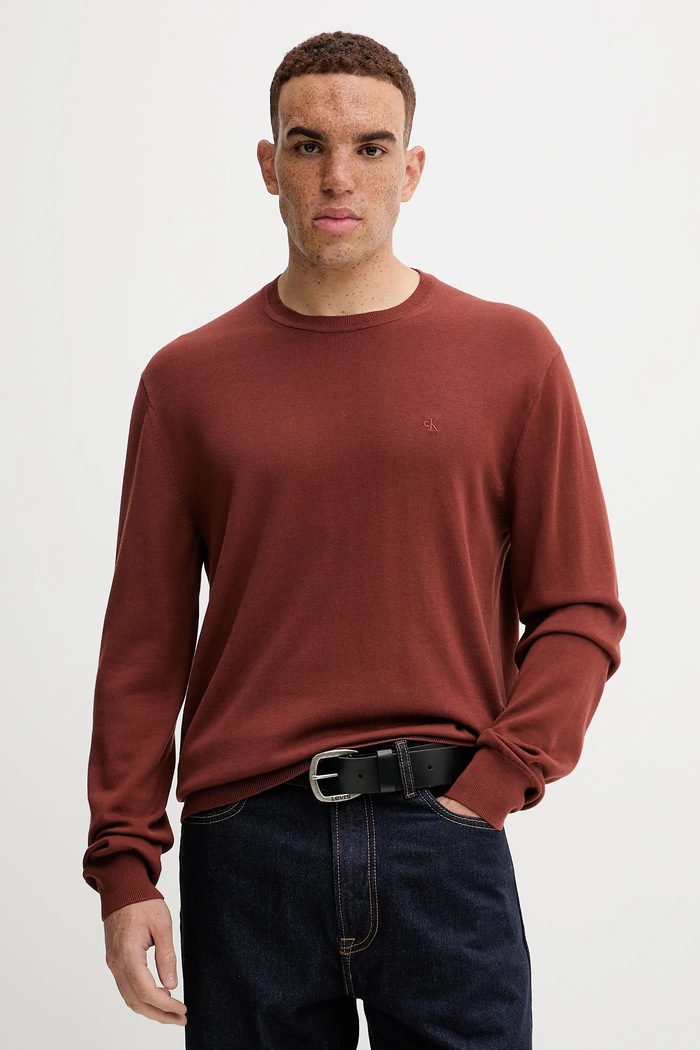Sveter Calvin Klein so zapínaním oranžová LV040BM356