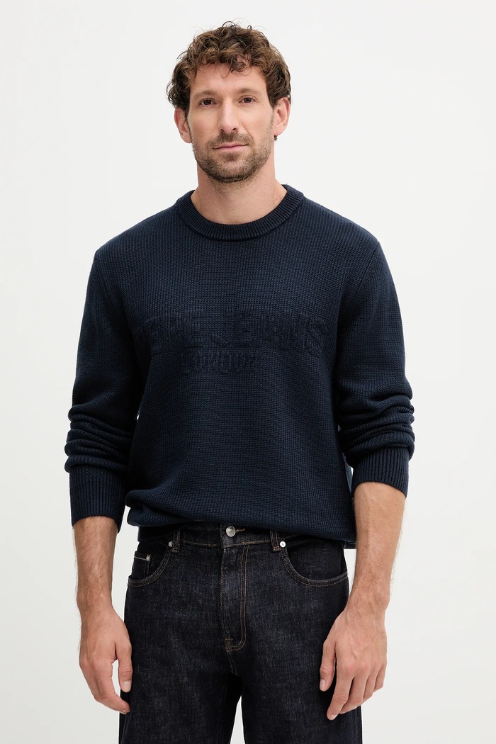 Sveter Pepe Jeans okrúhly tmavomodrá PM7000016