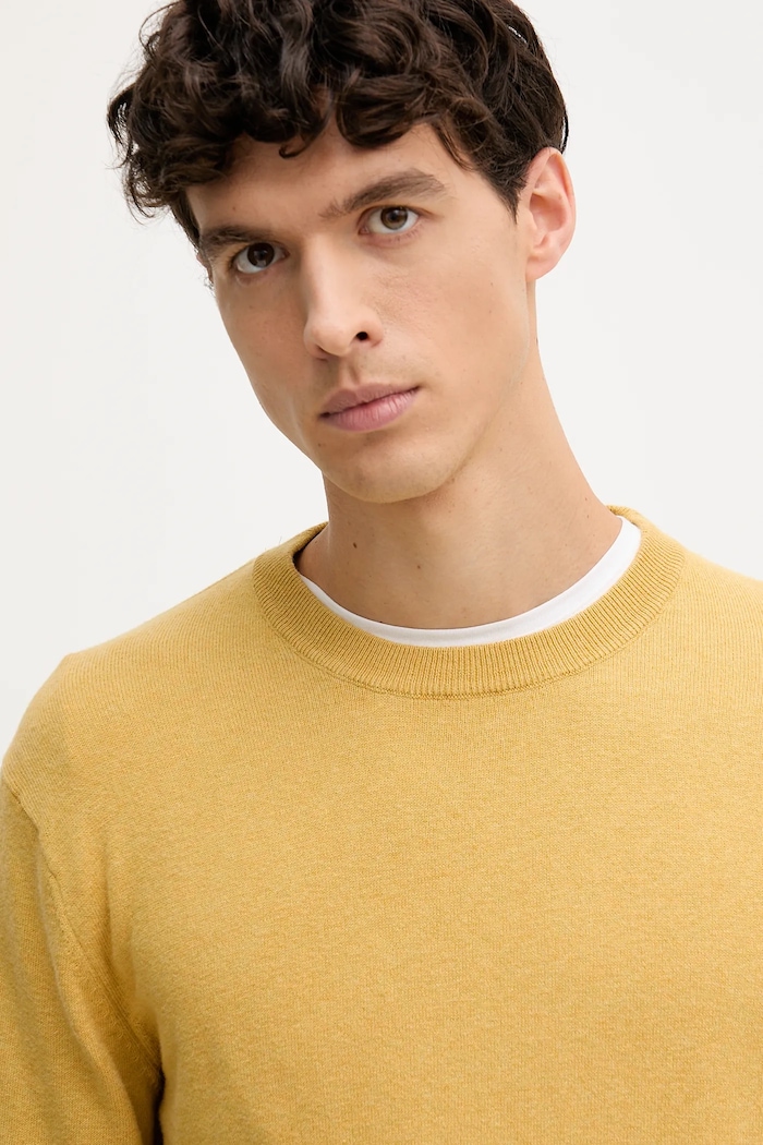 Sweter z domieszką wełny Pepe Jeans PM7000013 żółty