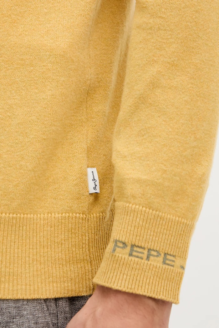 Sweter z domieszką wełny Pepe Jeans żółty PM7000013