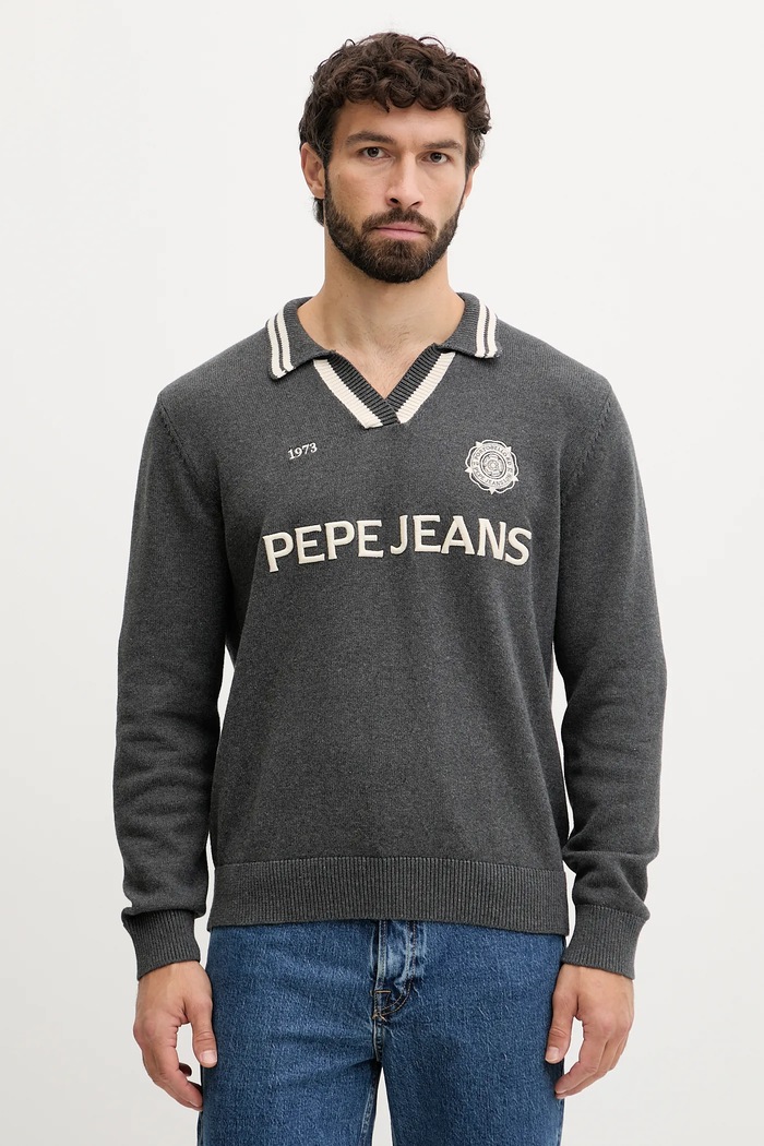 Pepe Jeans pulover de bumbac grosime medie gri PM7000020