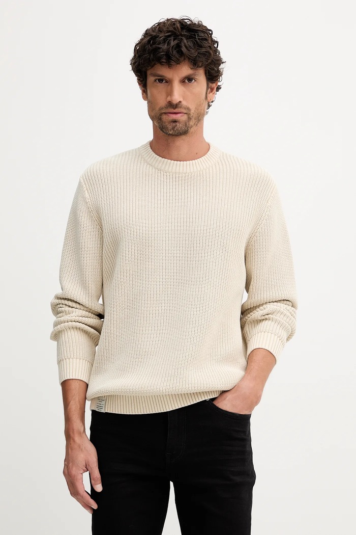 Pepe Jeans sweter bawełniany bawełna beżowy PM7000022