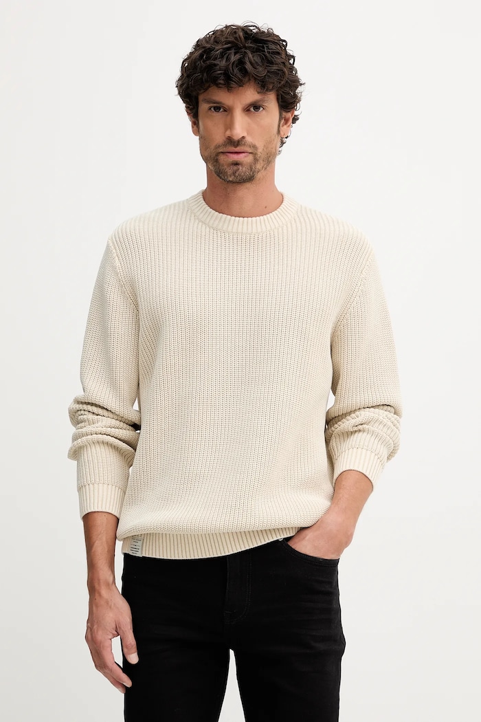 Pepe Jeans sweter bawełniany bawełna beżowy PM7000022