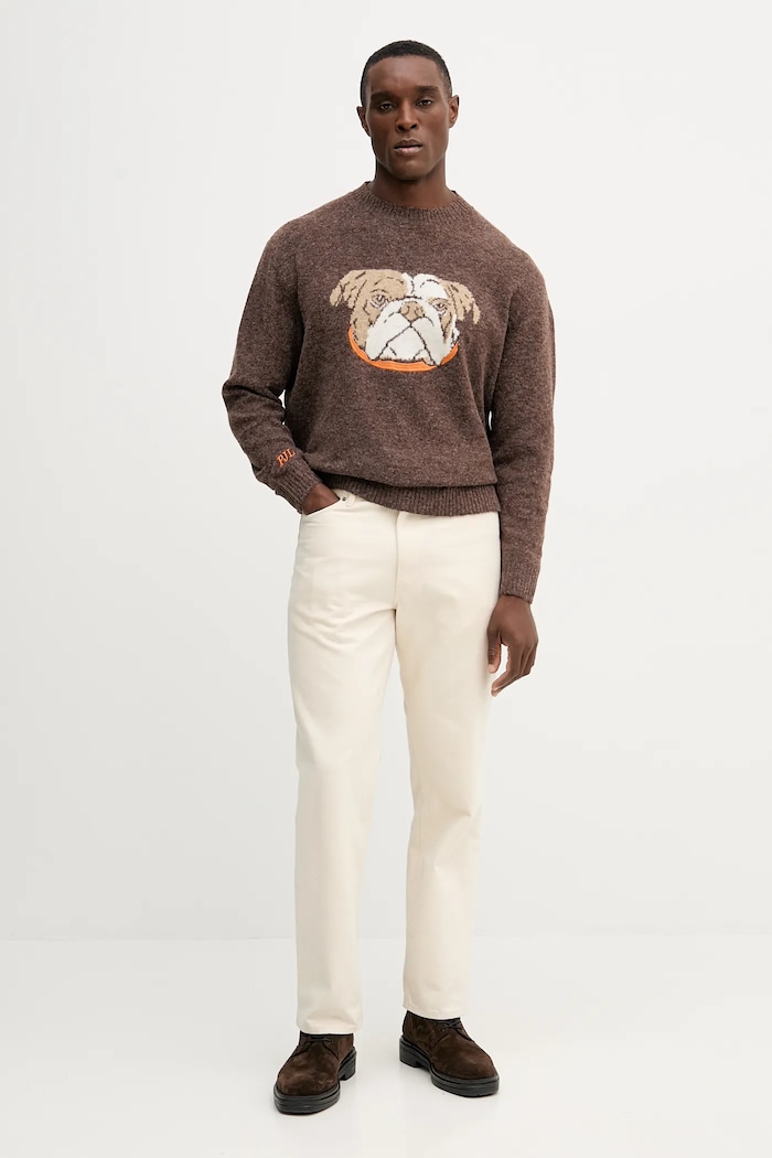 Sveter s prímesou vlny Pepe Jeans PM7000023 hnedá AW25