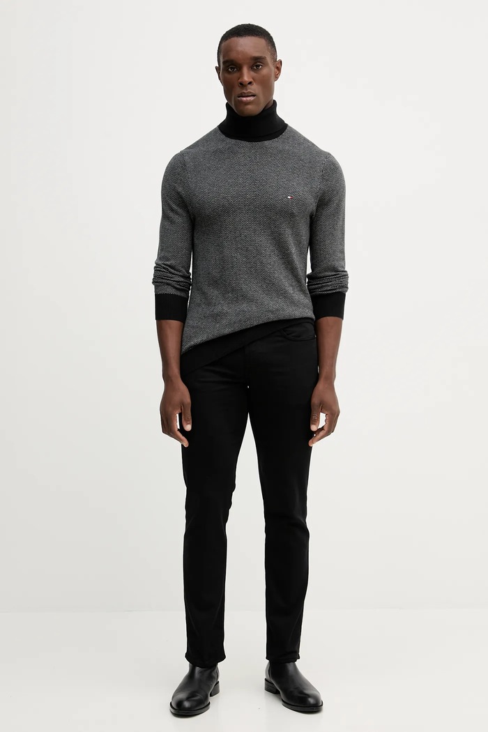 Tommy Hilfiger gyapjúkeverék pulóver MW0MW40446 szürke AW25