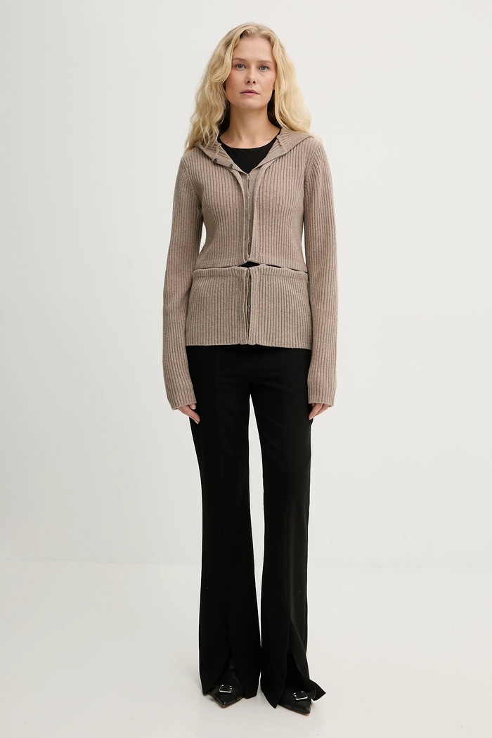 Heliot Emil cardigan din lână AW25.W.07.084.DST19 maro AW25