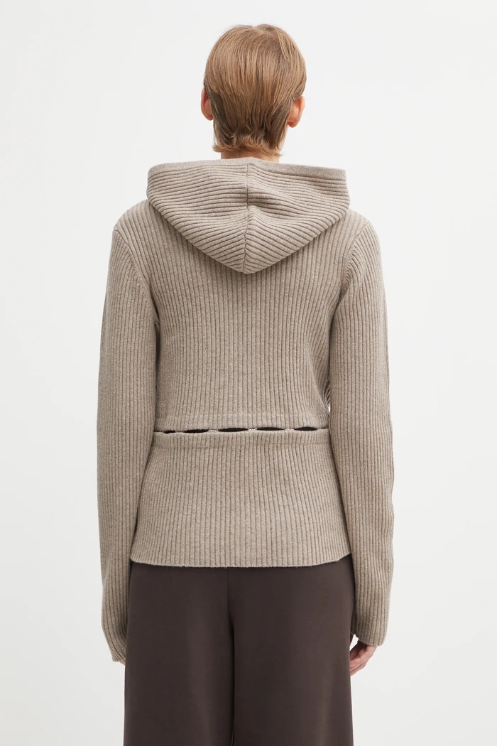 Clothing Heliot Emil woolen cardigan AW25.W.07.084.DST19 brown