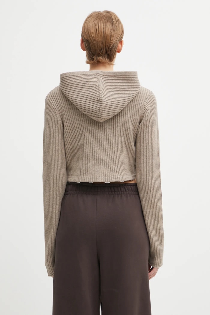 Heliot Emil woolen cardigan brown AW25.W.07.084.DST19