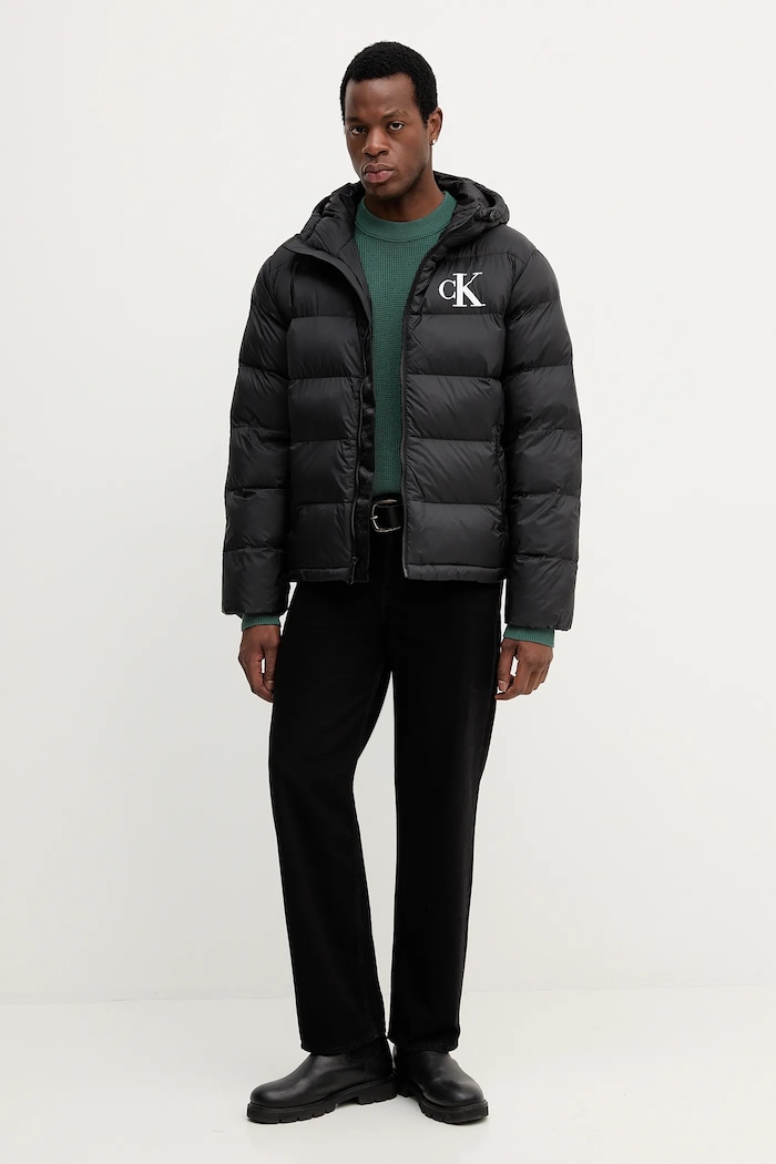 Calvin Klein Jeans pulover pentru bărbați din bumbac LV04RD313G turcoaz SS26