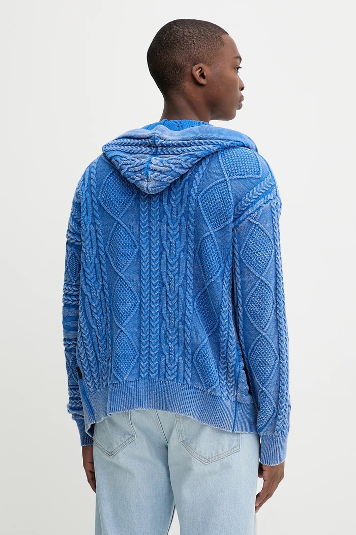 Îmbrăcăminte Desigual cardigan din bumbac BLUEWASHED 25WMJF08 albastru