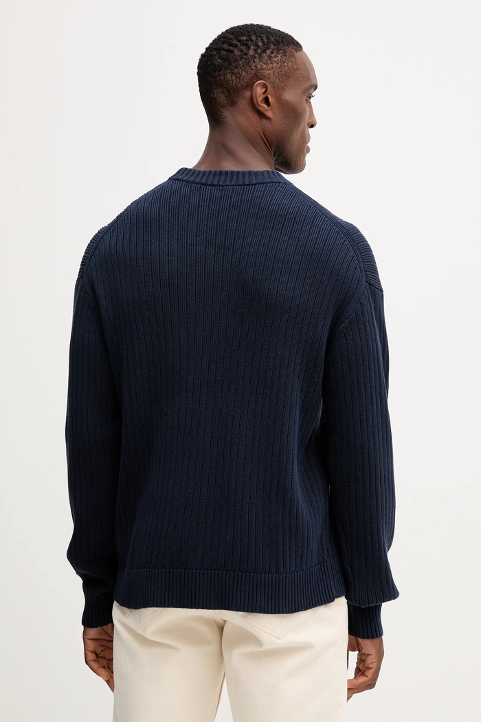 Oblečenie Bavlnený sveter Calvin Klein Jeans LV04RD314G tmavomodrá