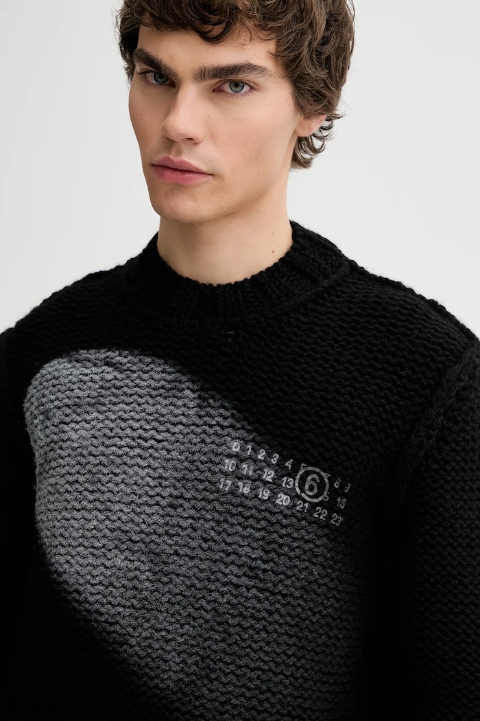 MM6 Maison Margiela sweter wełniany czarny SH2HL0029.M13173.900S