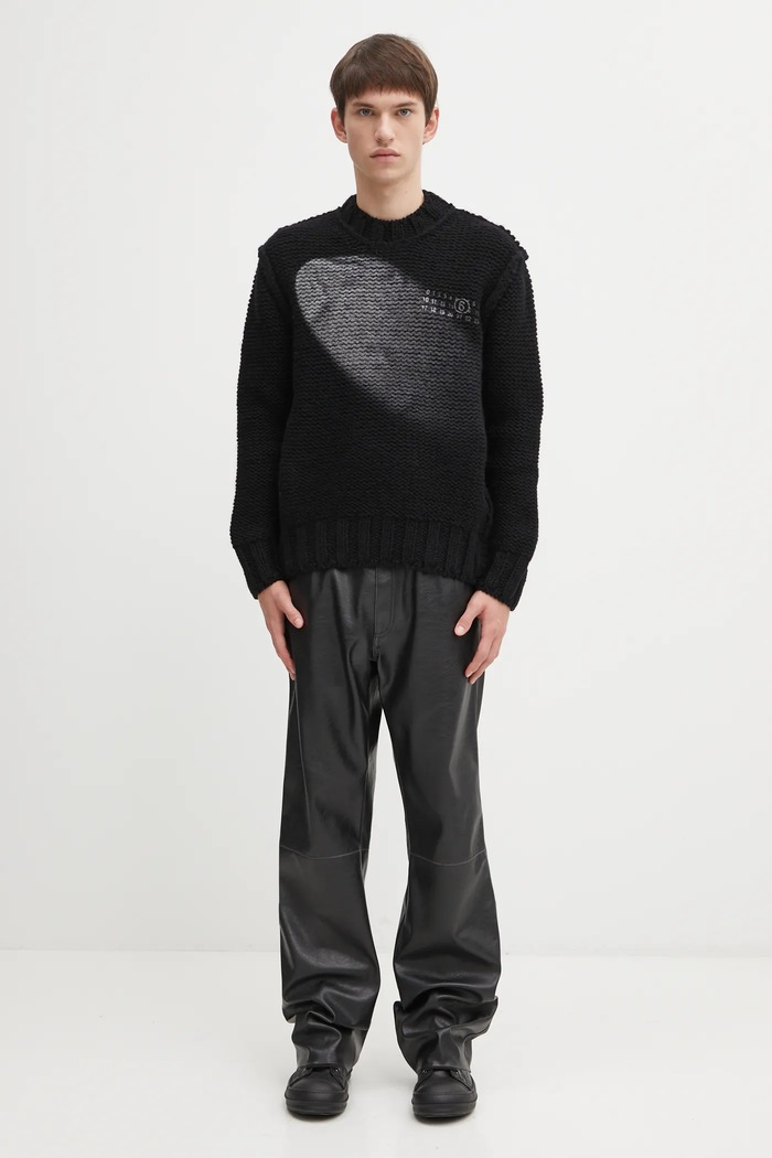 MM6 Maison Margiela woolen jumper SH2HL0029.M13173.900S black