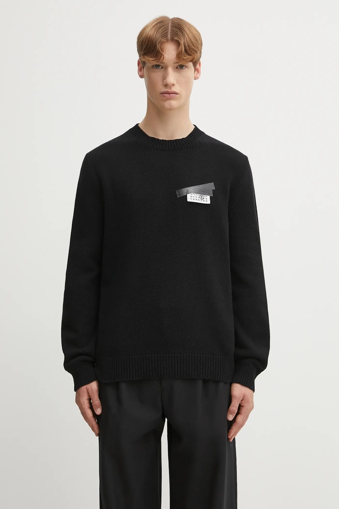 MM6 Maison Margiela gyapjú pulóver gyapjú fekete SH2HL0030.M13168.900S