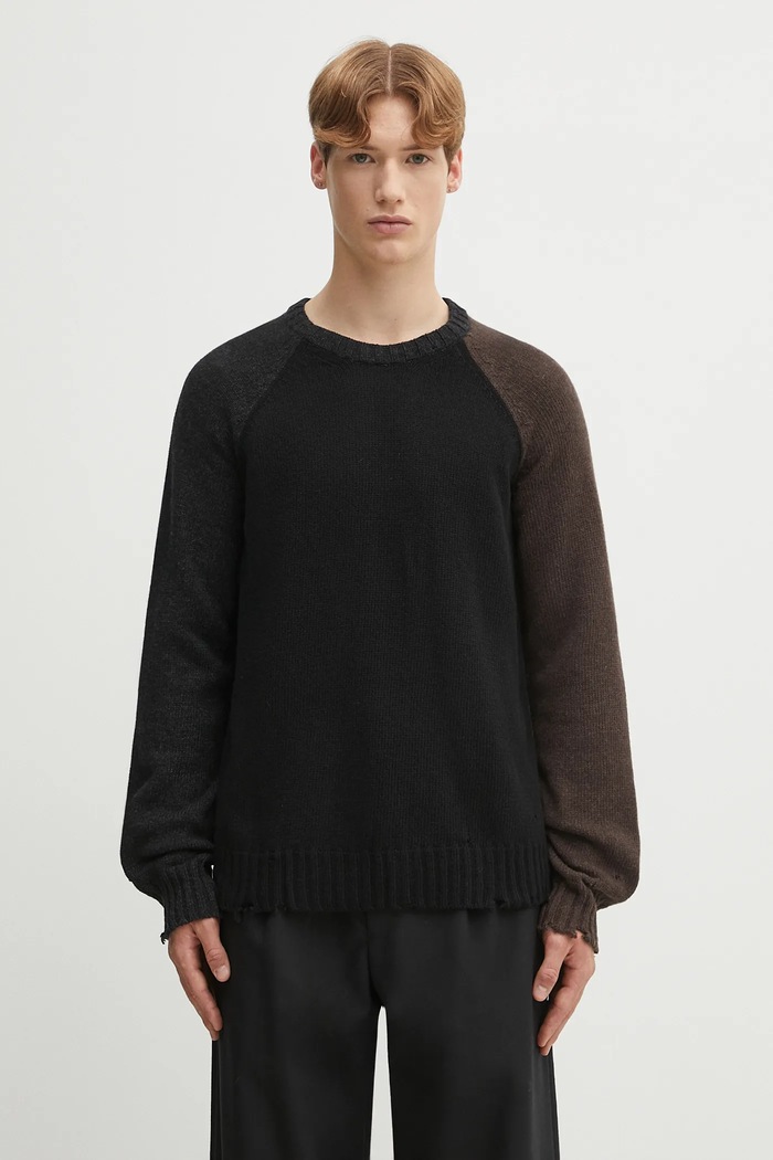 MM6 Maison Margiela gyapjú pulóver gyapjú fekete SH2HL0028.M13160.961