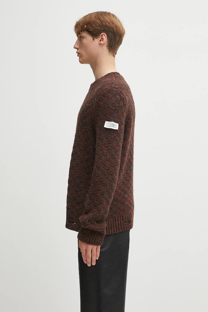 Vlnený sveter MM6 Maison Margiela SH2HL0034.M13174.961 hnedá AW25