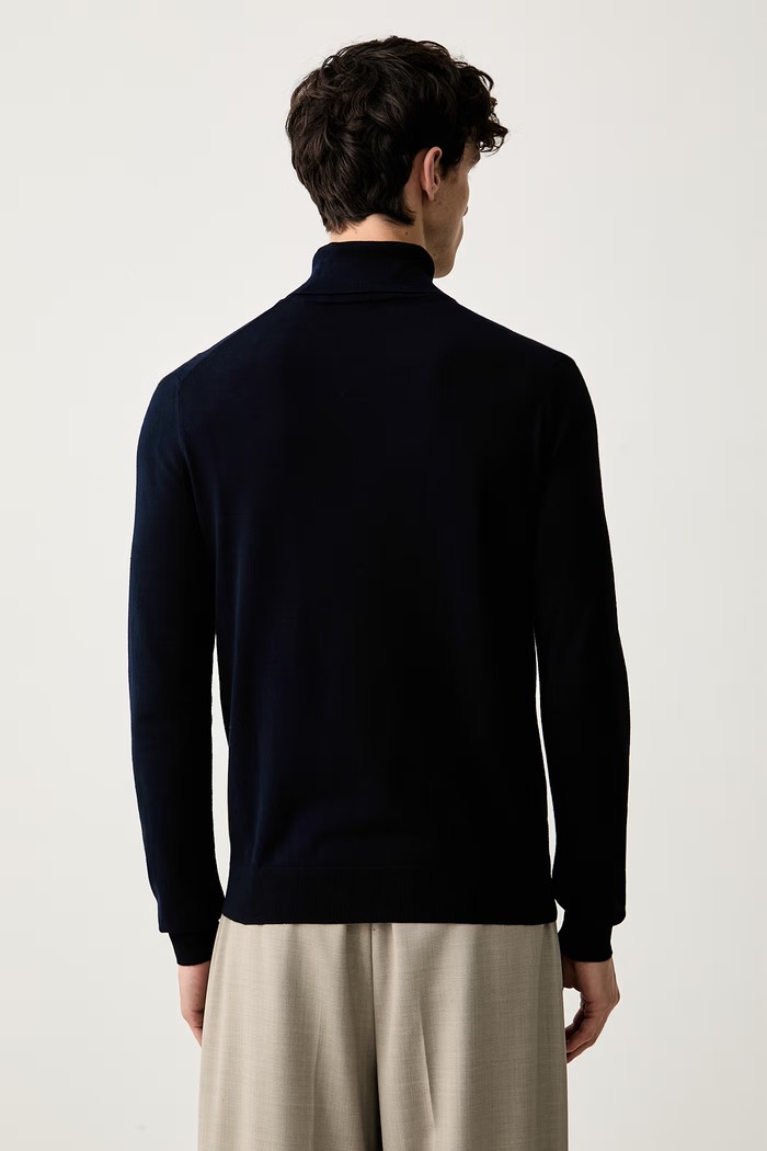 Ruházat Trussardi pulóver férfi viszkózzal M0178000019N sötétkék