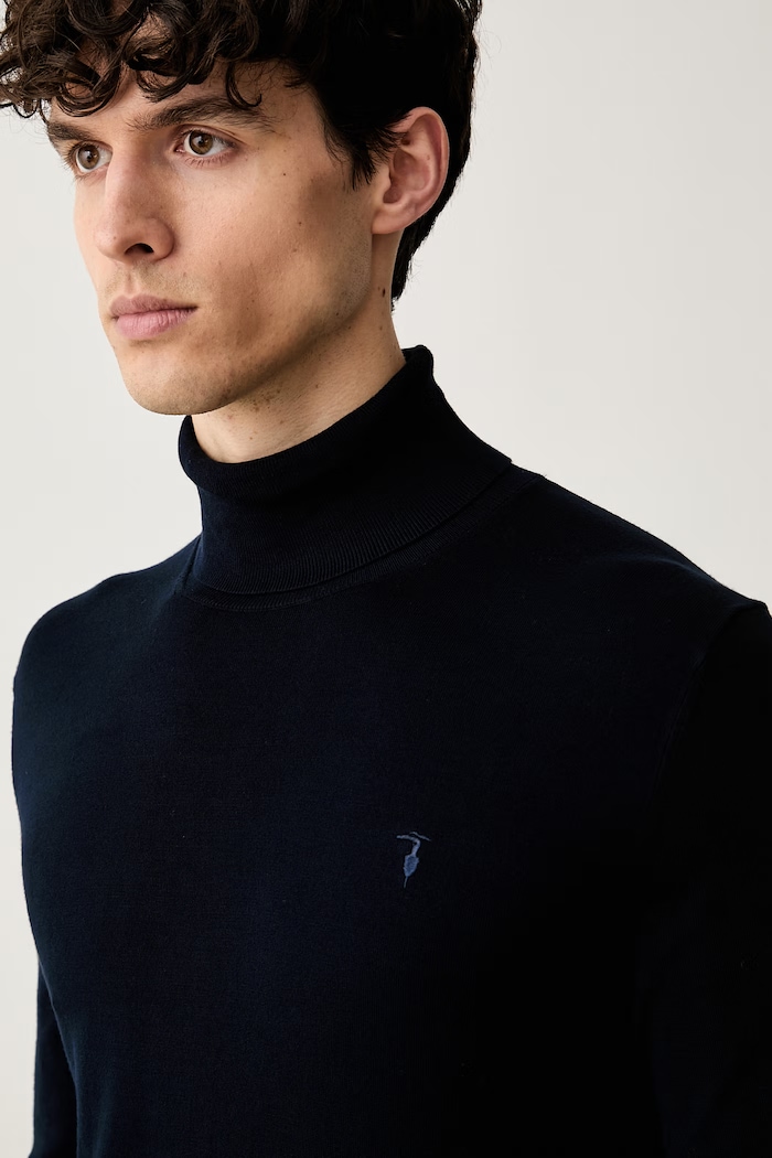 Trussardi pulóver férfi viszkózzal sötétkék M0178000019N
