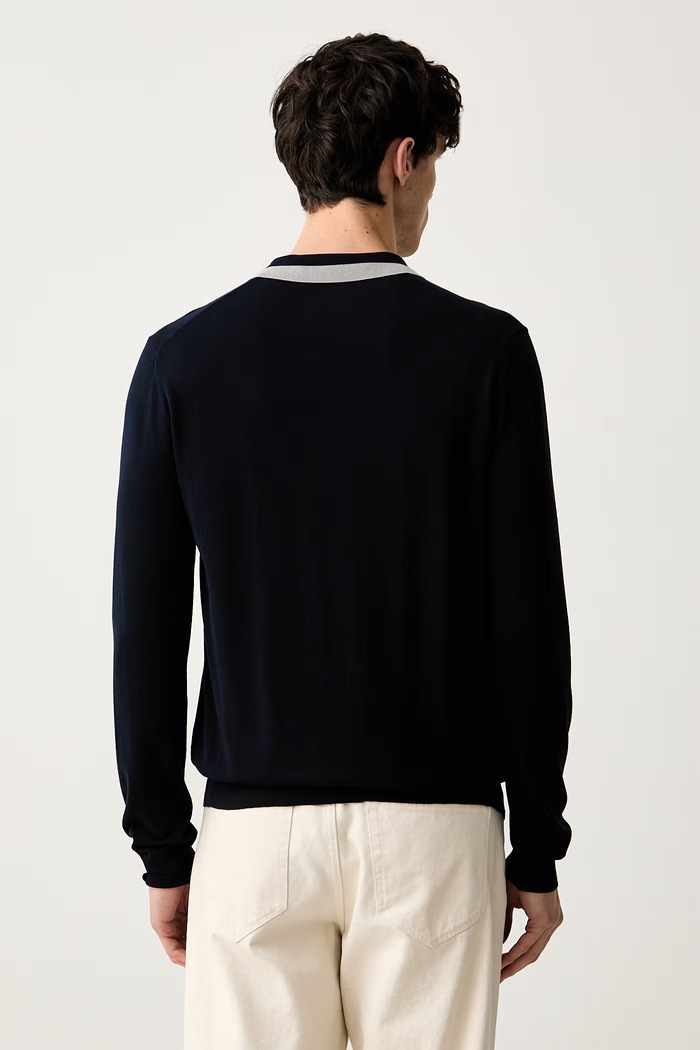 Odzież Trussardi sweter męski z wiskozą M0198000021N granatowy