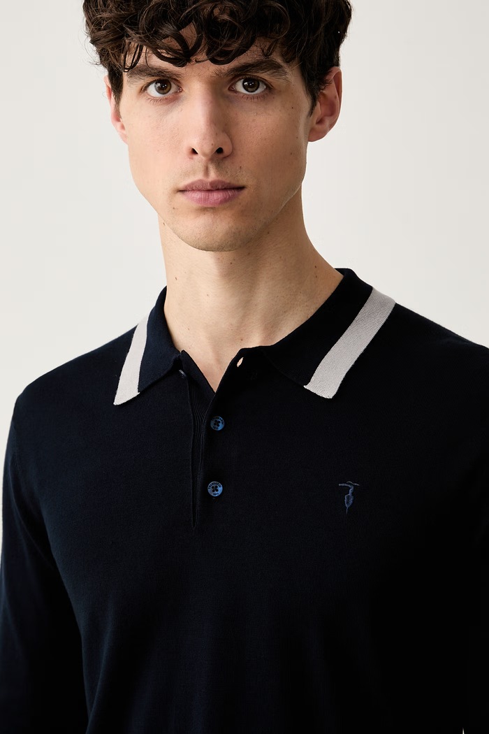 Trussardi sweter męski z wiskozą granatowy M0198000021N