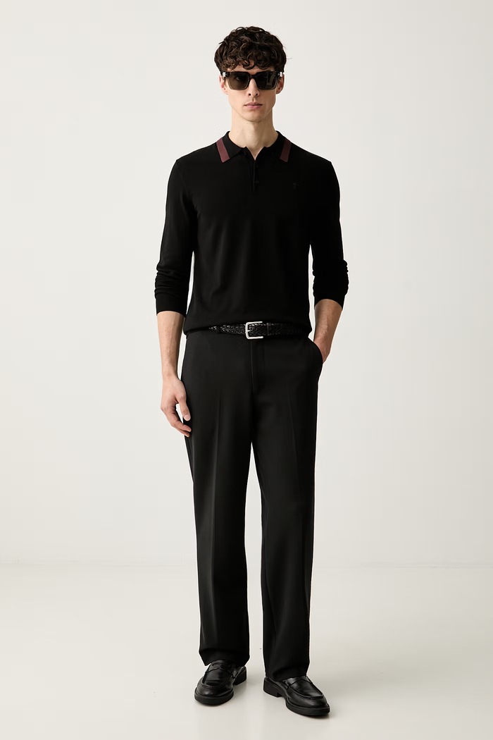 Trussardi sweter męski z wiskozą M0198000021N czarny AW25