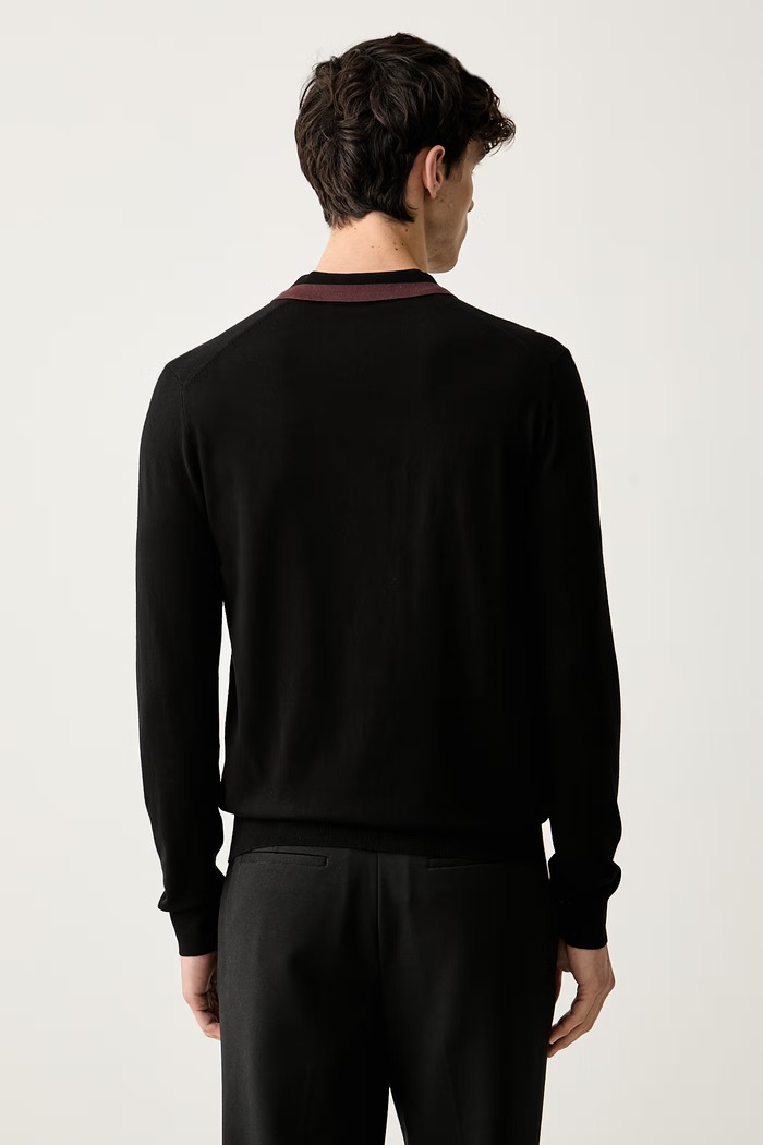 Odzież Trussardi sweter męski z wiskozą M0198000021N czarny