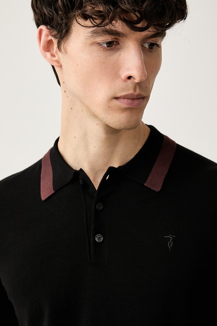 Trussardi sweter męski z wiskozą czarny M0198000021N