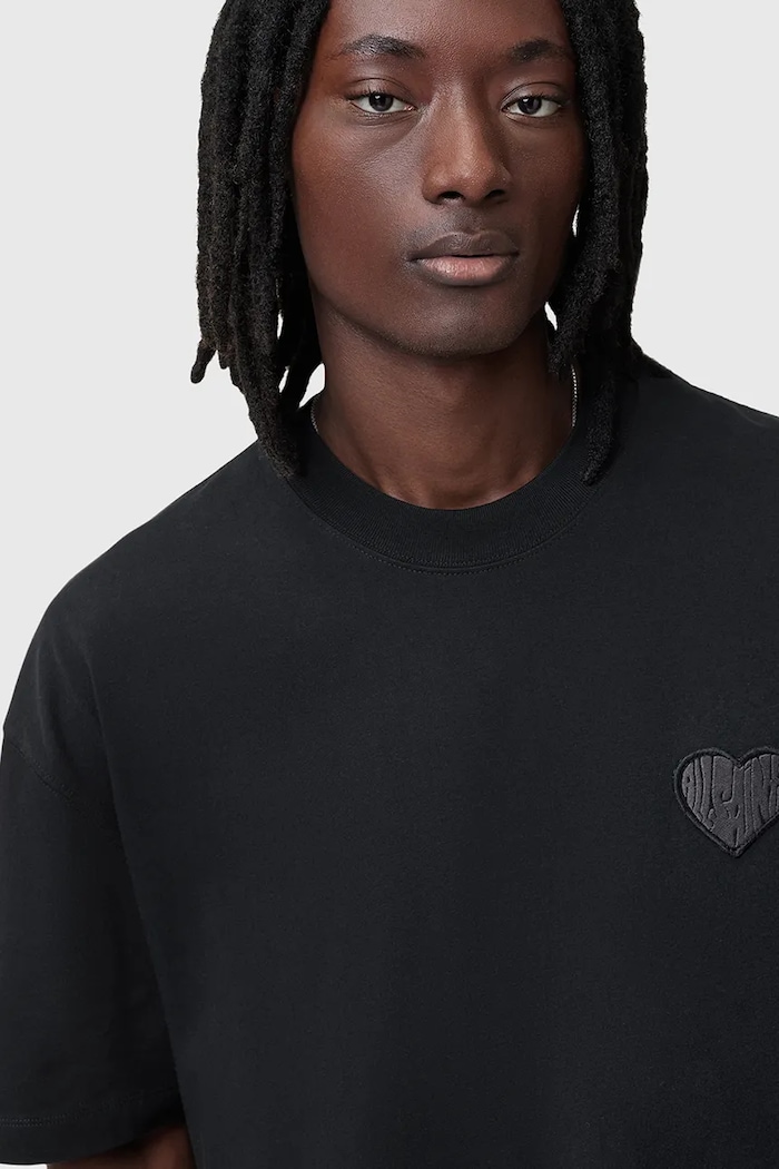Bavlnené tričko AllSaints LOVER M041JC čierna SS26