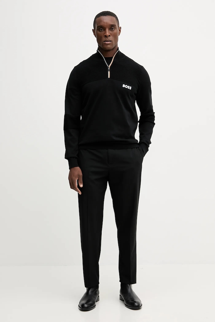 Πουλόβερ BOSS Green Dolos 50541953 μαύρο AW25