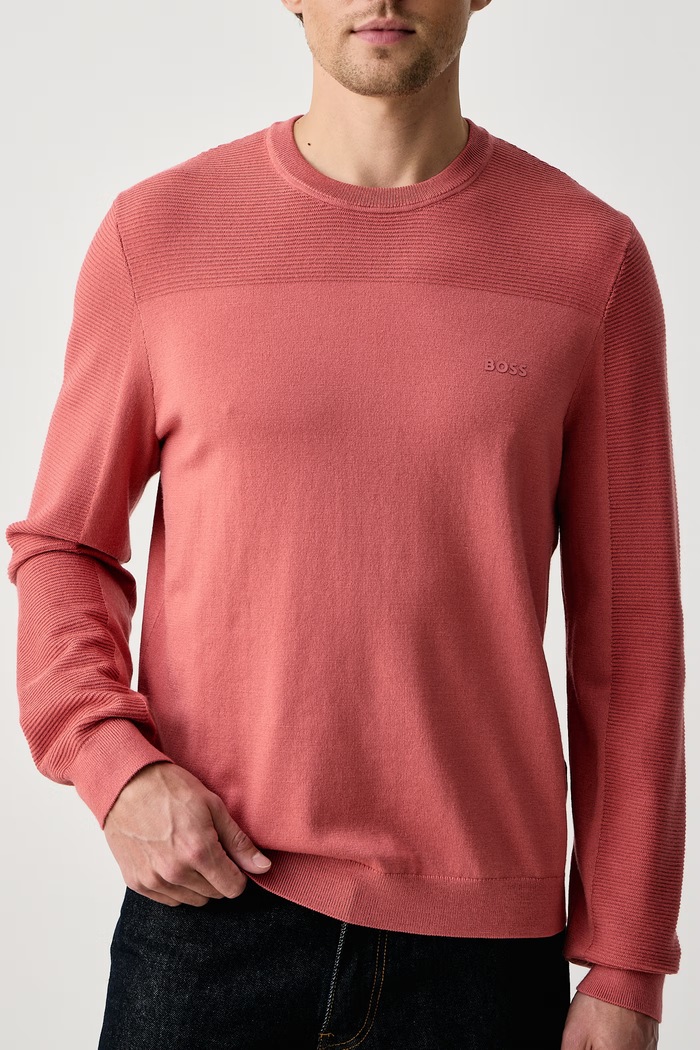 Sweter damski z wełną KN_Momentum-X CN BOSS Green 50547507 pomarańczowy