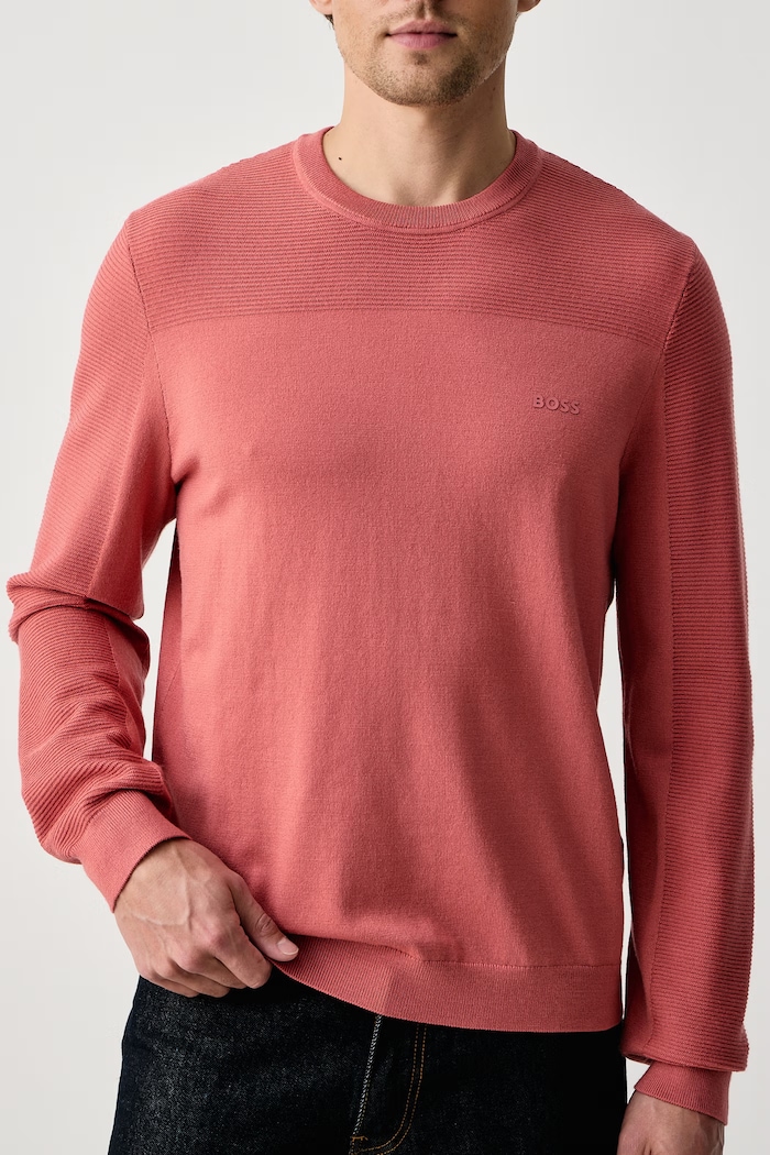 Sweter damski z wełną KN_Momentum-X CN BOSS Green 50547507 pomarańczowy