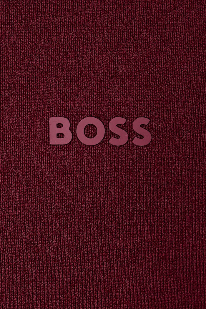 Sweter męski z wełną KN_Momentum-X QZ BOSS Green bordowy 50547898