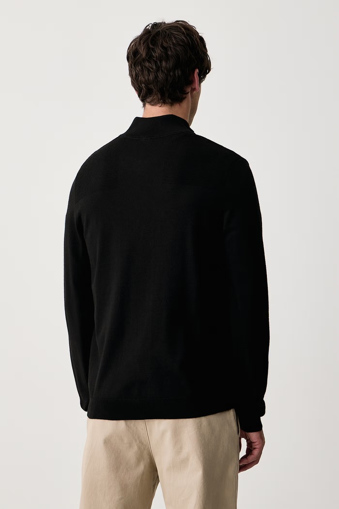 Odzież BOSS Green Sweter męski z wełną KN_Momentum-X QZ 50547898 czarny