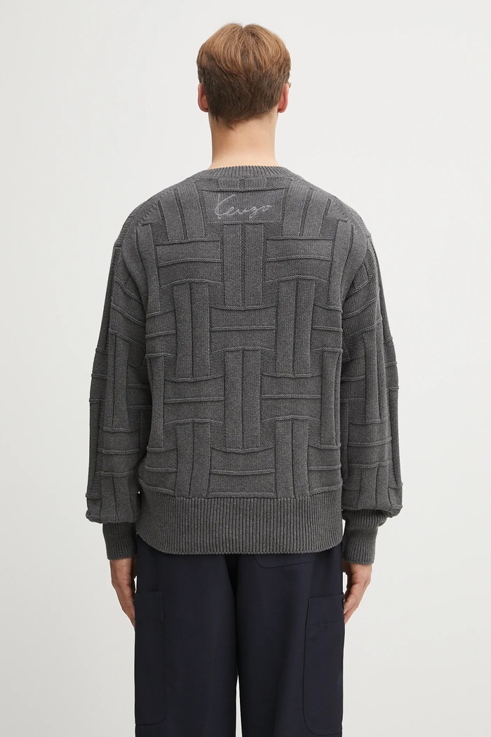 Oblečení Bavlněný svetr Kenzo Gots Kenzo Weave Jumper FF55PU7083CB šedá